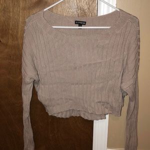 Express crop long sleeve sweater